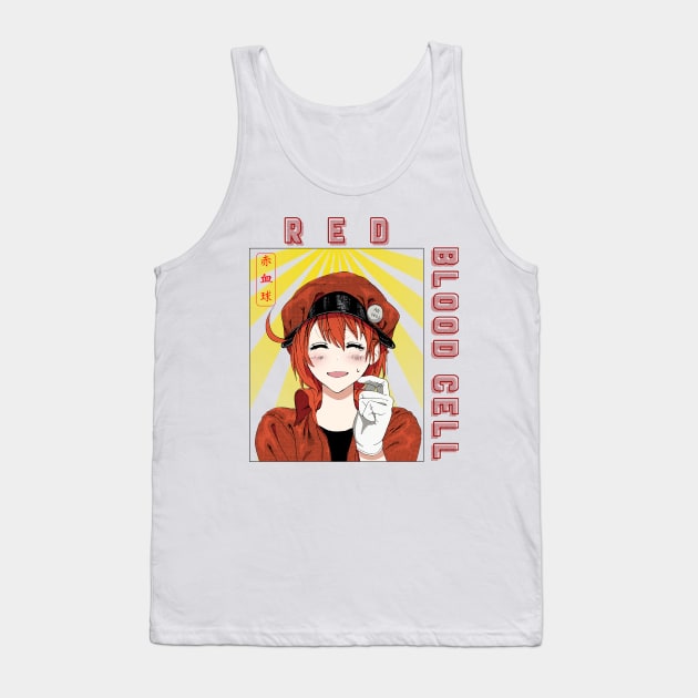 cells at work red blood cell with BACK PRINT Tank Top by niconeko3